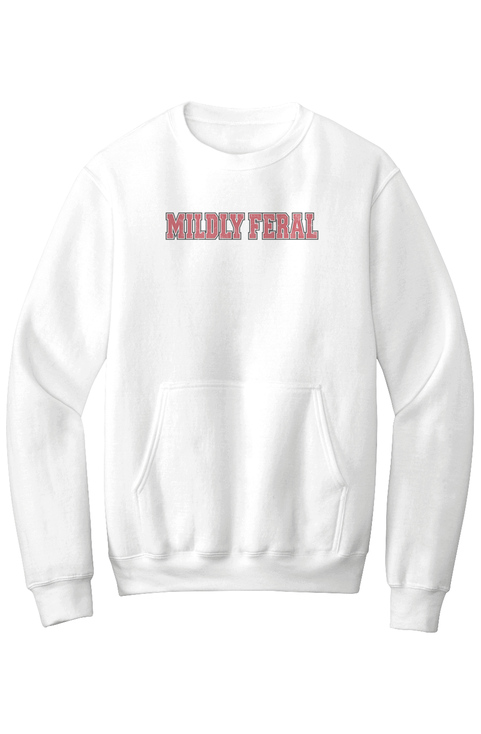 Mildly Feral Classic Collegiate Kangaroo Pocket Sweatshirt