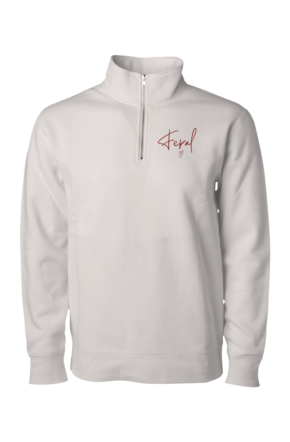The FERAL Signature Premium Embroidered Quarter Zip Pullover