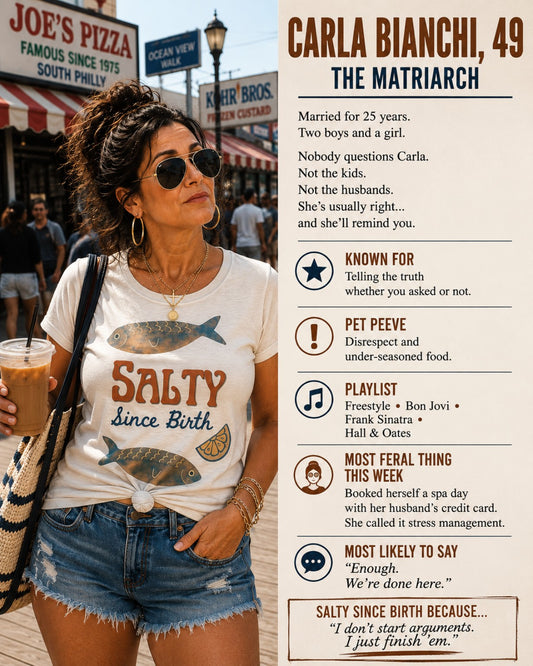 Salty Since Birth Mildly Feral Statement Tee