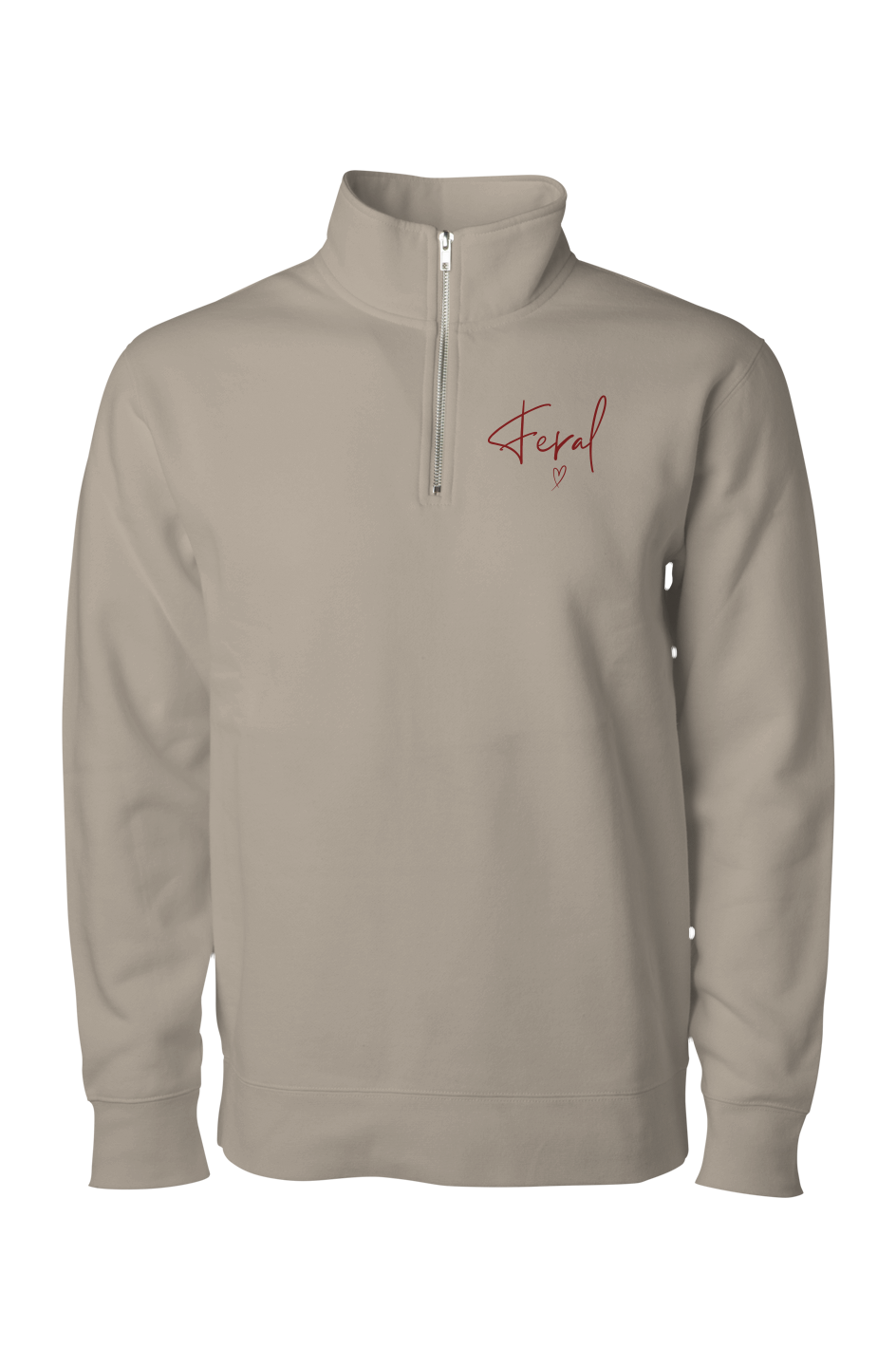The FERAL Signature Premium Embroidered Quarter Zip Pullover