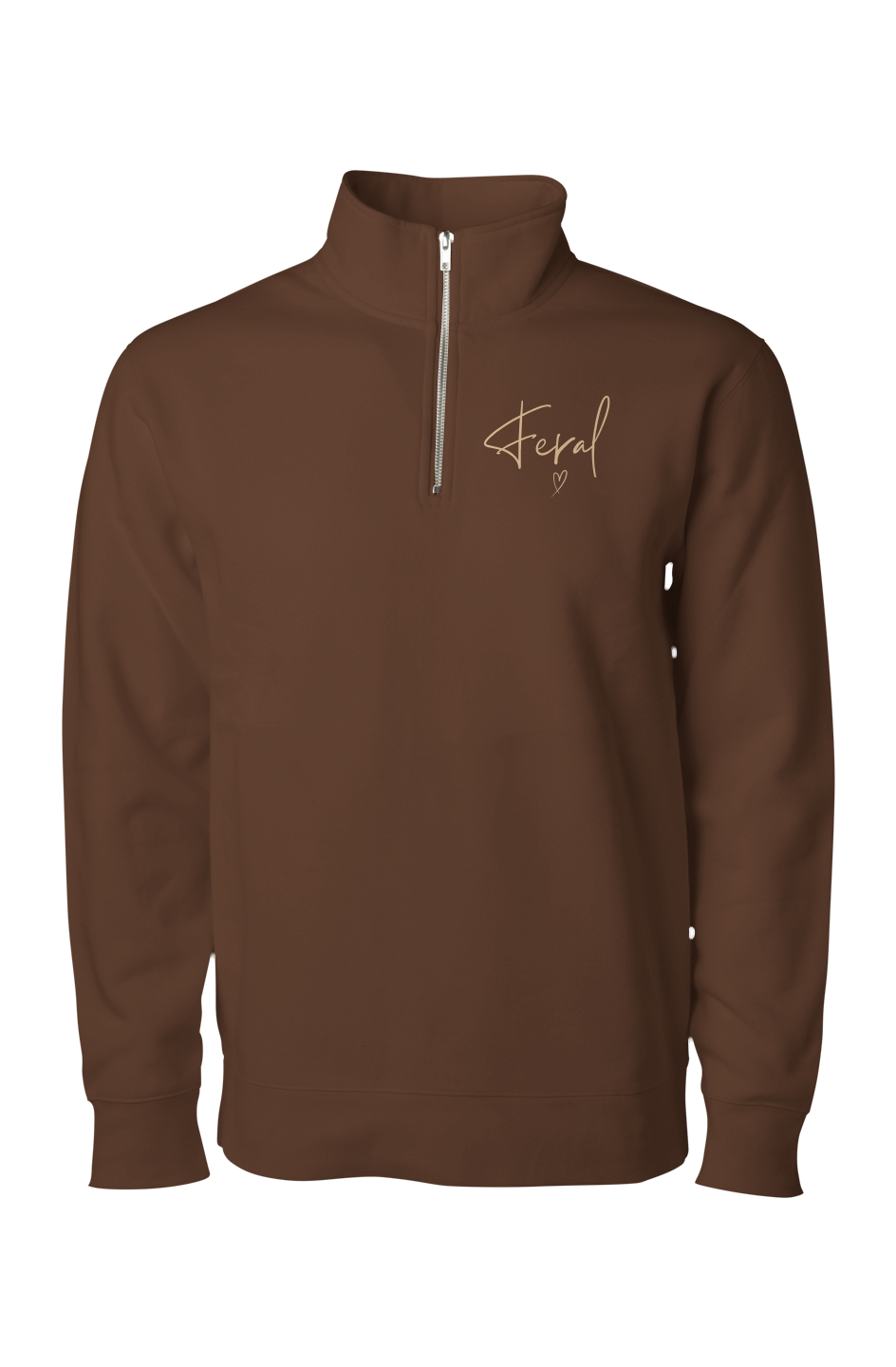The FERAL Signature Premium Embroidered Quarter Zip Pullover